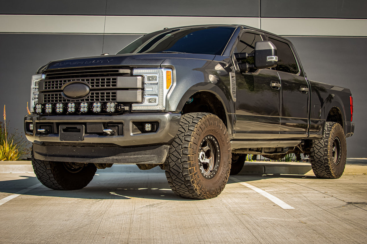 7XL Pro Linkable Bumper LED Light Bar Kit for Ford F-250/350 Super Duty 2017-2019 (Light Pattern Multi-Pattern Clear Upfitter Wiring) Baja Designs
