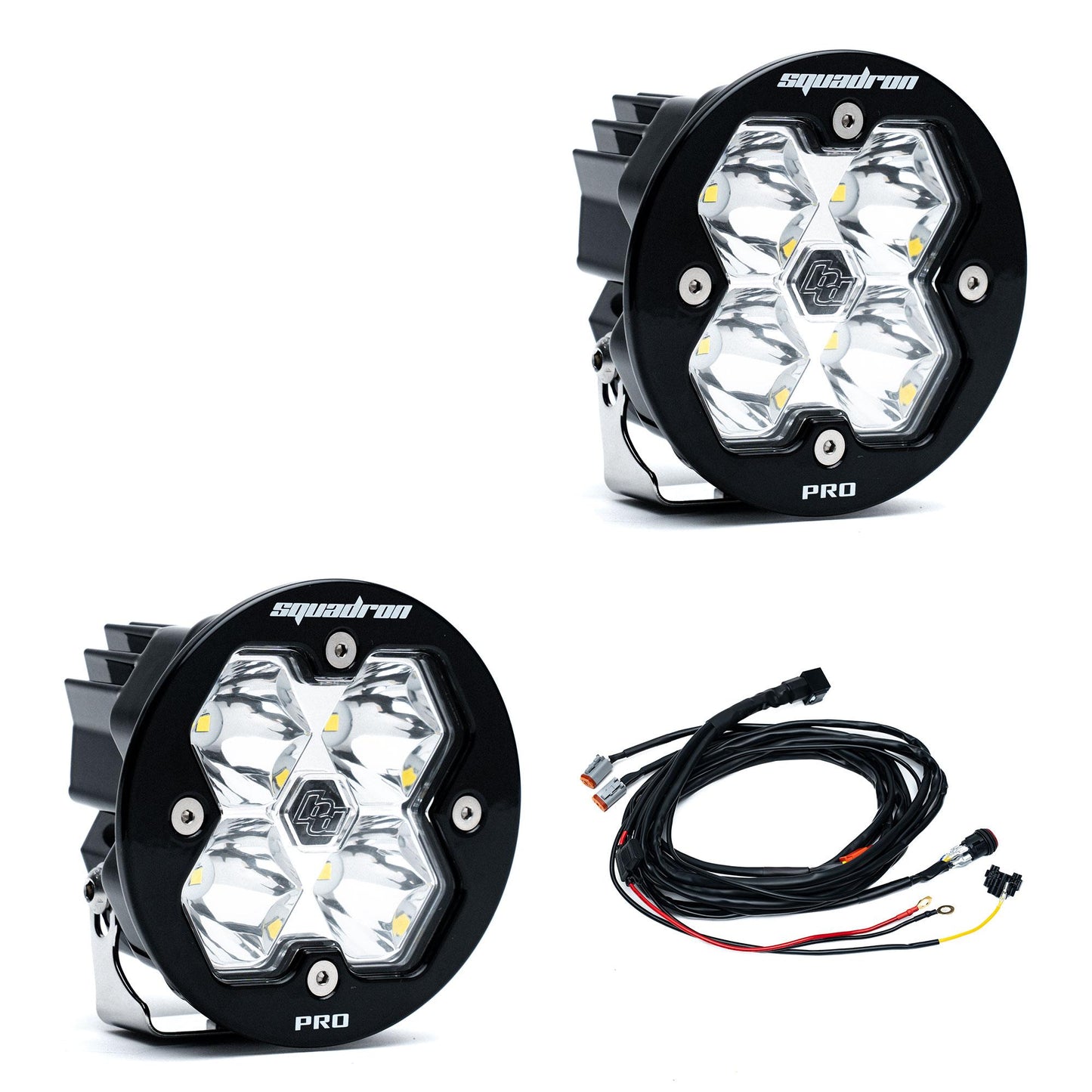 Squadron-R 2.0 Pro Black LED Auxiliary Light Pod Pair Universal Clear Baja Designs