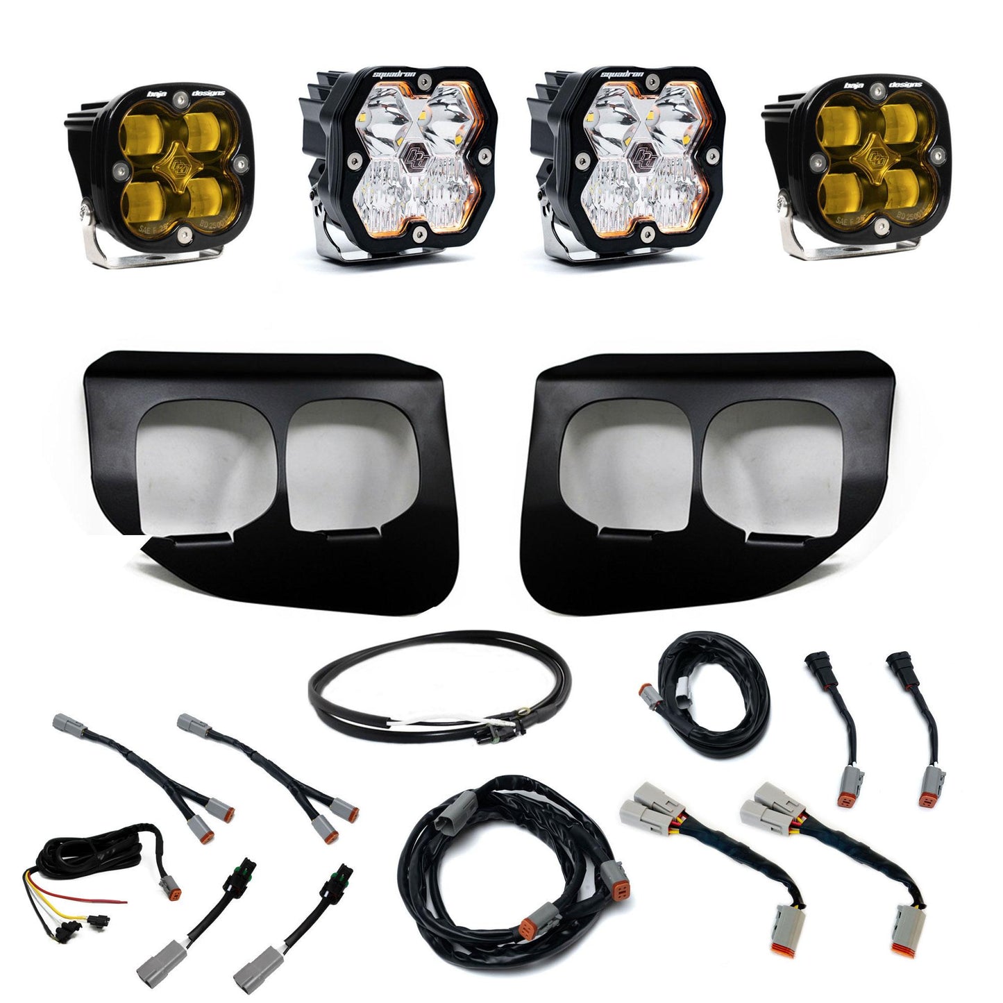 Squadron 2.0 Sport/Squadron Sae Dual Fog Pocket Light Kit Ford 2020-22 F-250/350 Super Duty Baja Amber Baja Designs