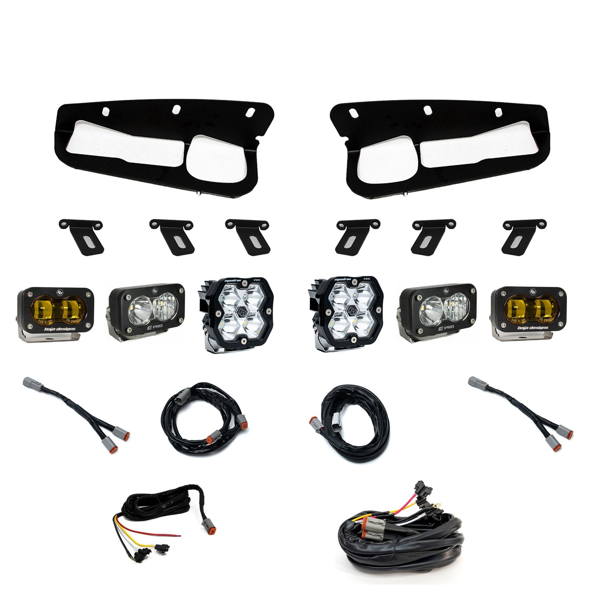 Squadron 2.0 Pro/S2 Pro/S2 Sae Pro Fog Pocket Light Kit Ford 2021-27 Bronco 2022-24 Bronco Raptor w/ Steel Bumper Baja Amber Baja Designs