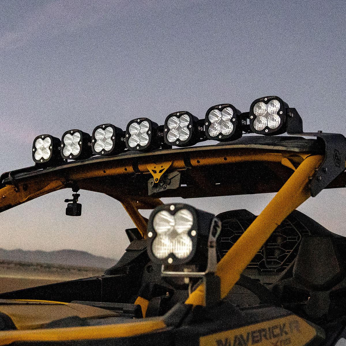 7XL Pro Linkable LED Light Bar Roof Mount Kit for Can-Am Maverick R 2024-2025 (Light Pattern Multi-Pattern, Clear) Baja Designs
