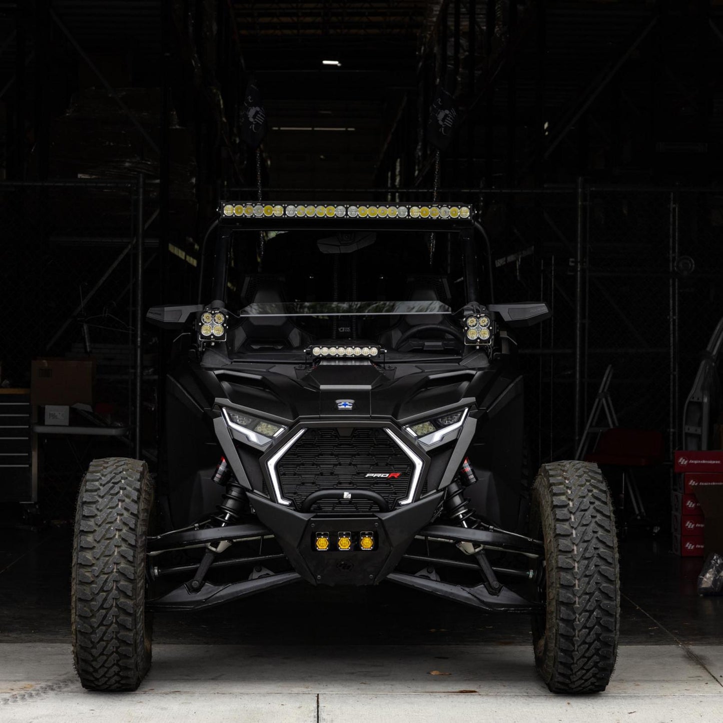 S8 10 Inch Light Bar Hood Mount Kit Polaris 2025 RZR ProR; ProS; ProXP, Baja Designs