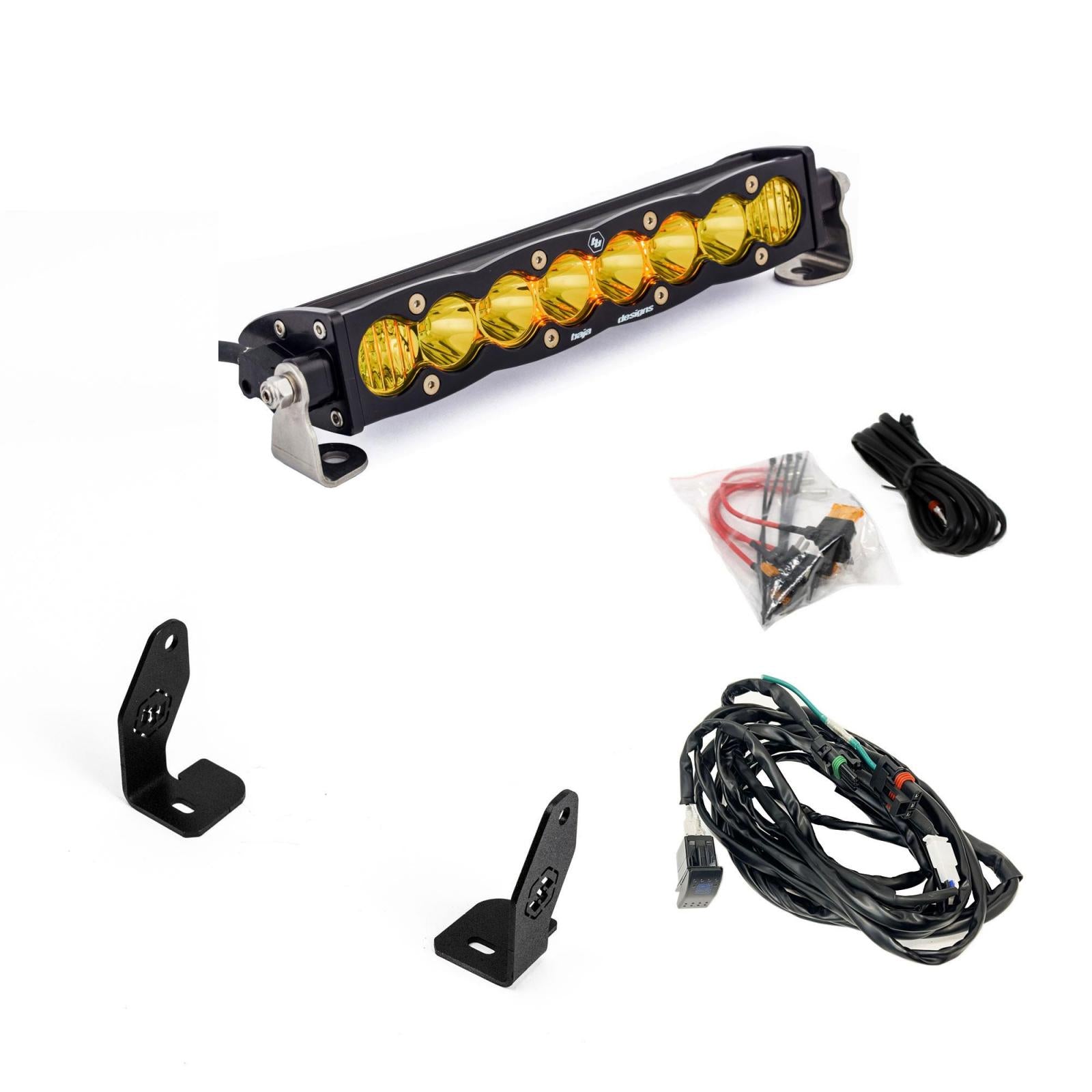S8 10 Inch Light Bar Hood Mount Kit Polaris 2025 RZR ProR; ProS; ProXP, Baja Designs