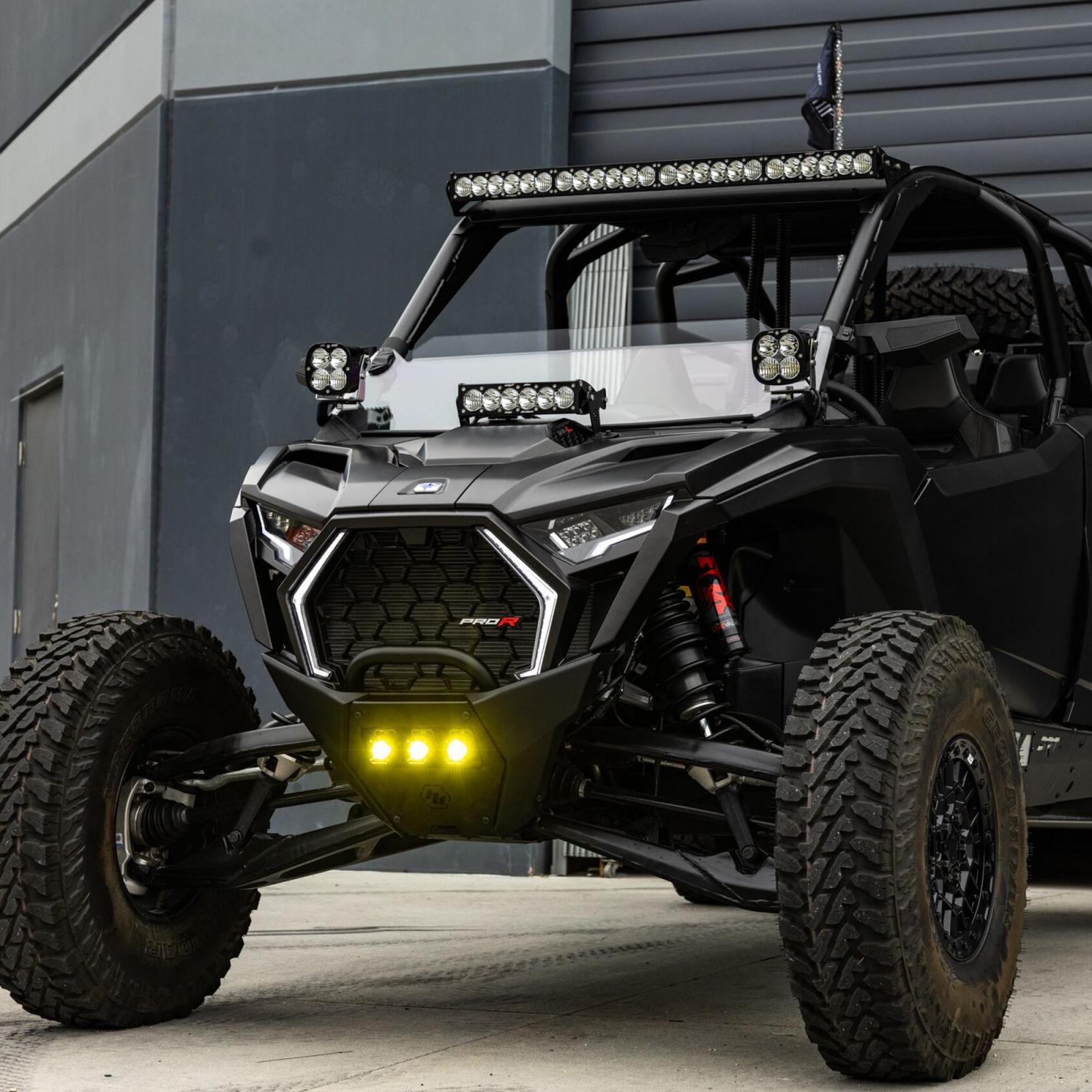 OnX6+ 10 Inch Light Bar Hood Mount Kit Polaris 2025 RZR ProR; ProS; ProXP, Baja Designs