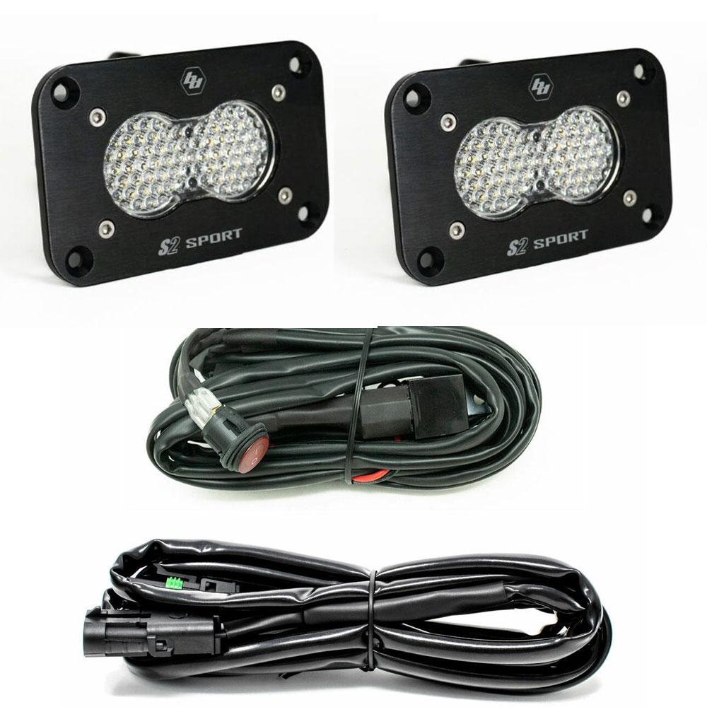 LED Work Light Clear Lens Flush Mount Kit S2 Sport Baja Designs