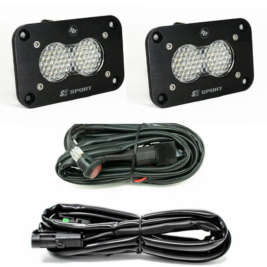 LED Work Light Clear Lens Flush Mount Kit S2 Sport Baja Designs