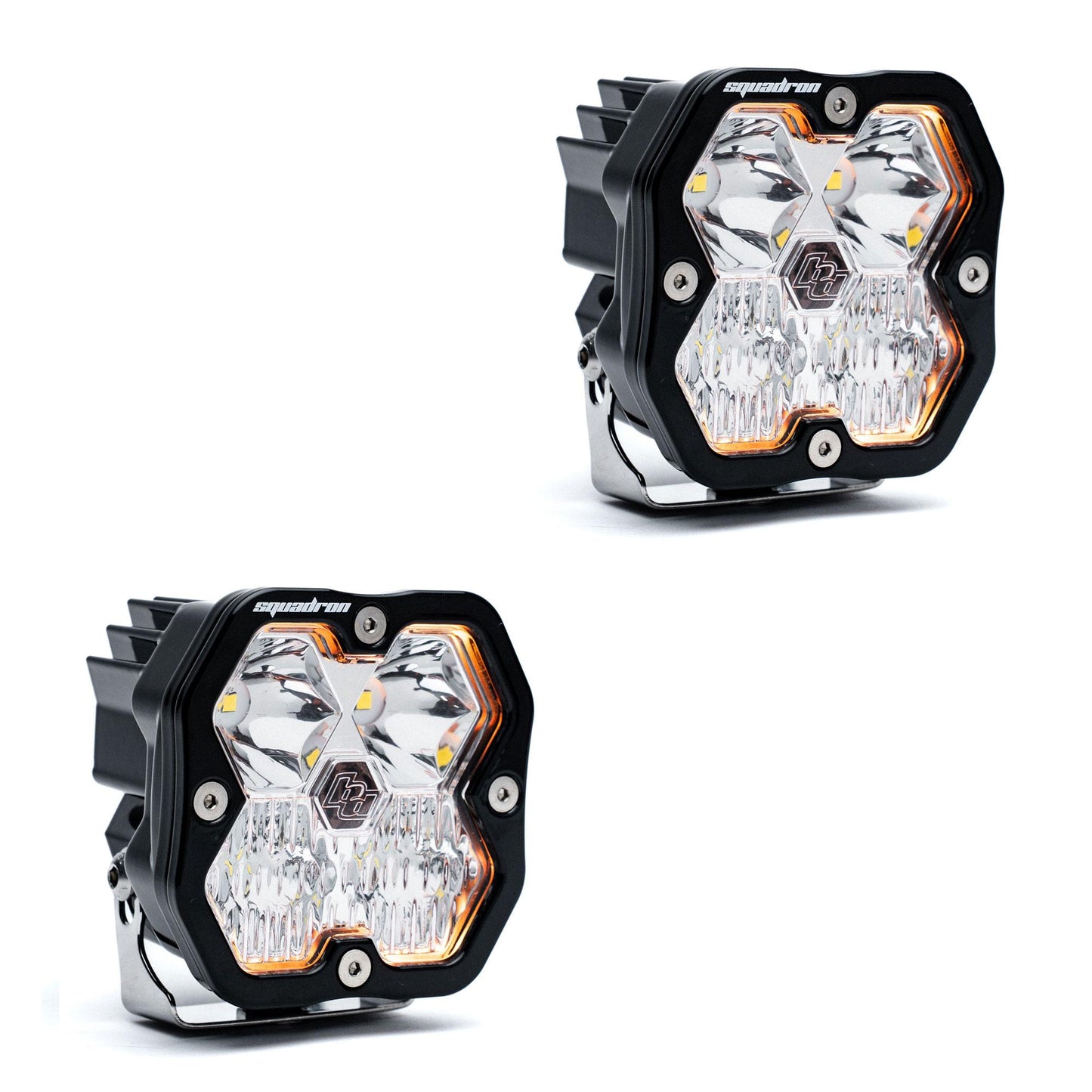 Squadron 2.0 Sport Black LED Auxiliary Light Pod Pair (No Harness) Universal Clear Baja Designs