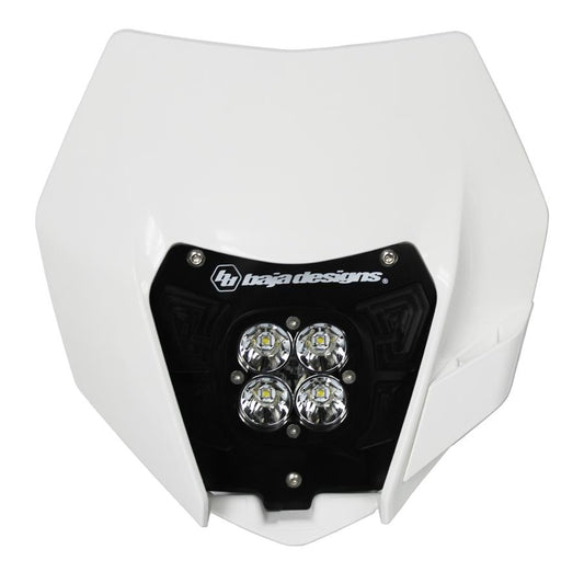 KTM Headlight Kit AC 08-16 w/ Headlight Shell White Squadron Sport Baja Designs