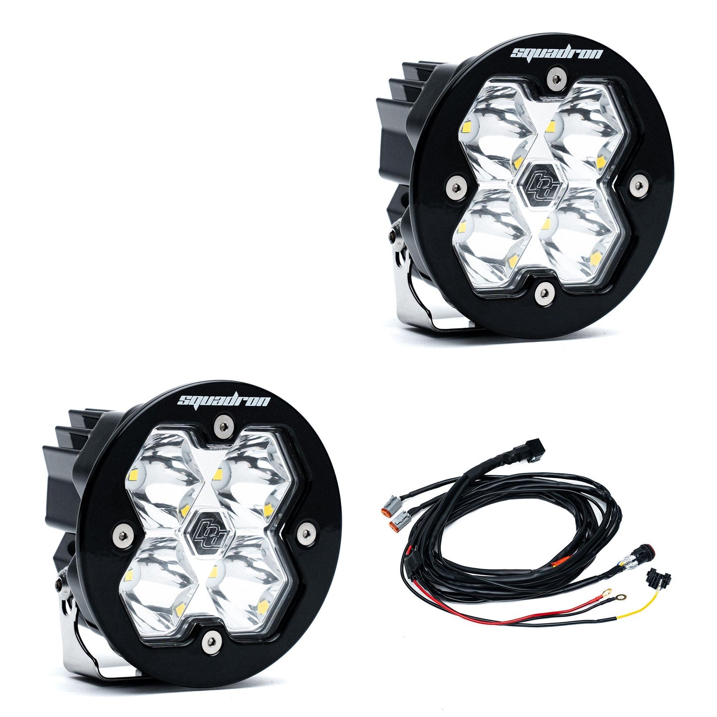 Squadron-R 2.0 Sport Black LED Auxiliary Light Pod Pair Universal Clear Baja Designs