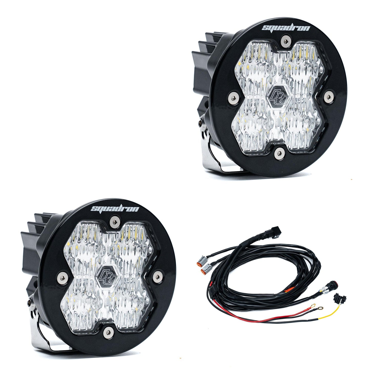 Squadron-R 2.0 Sport Black LED Auxiliary Light Pod Pair Universal Clear Baja Designs